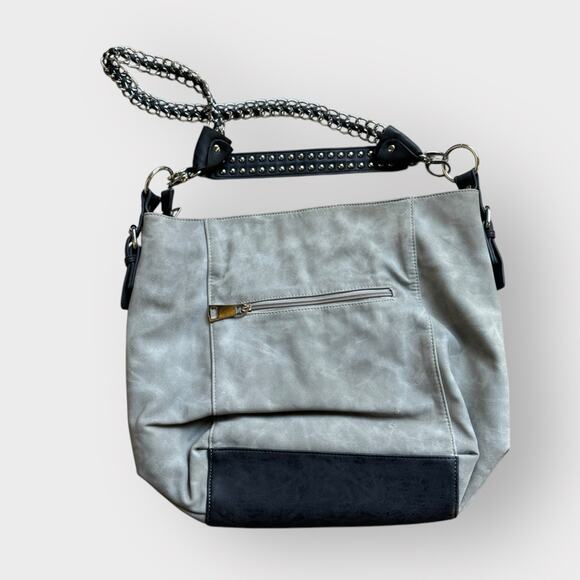 Marc New York gray leather rocker style crossbody bag - Picture 6 of 11